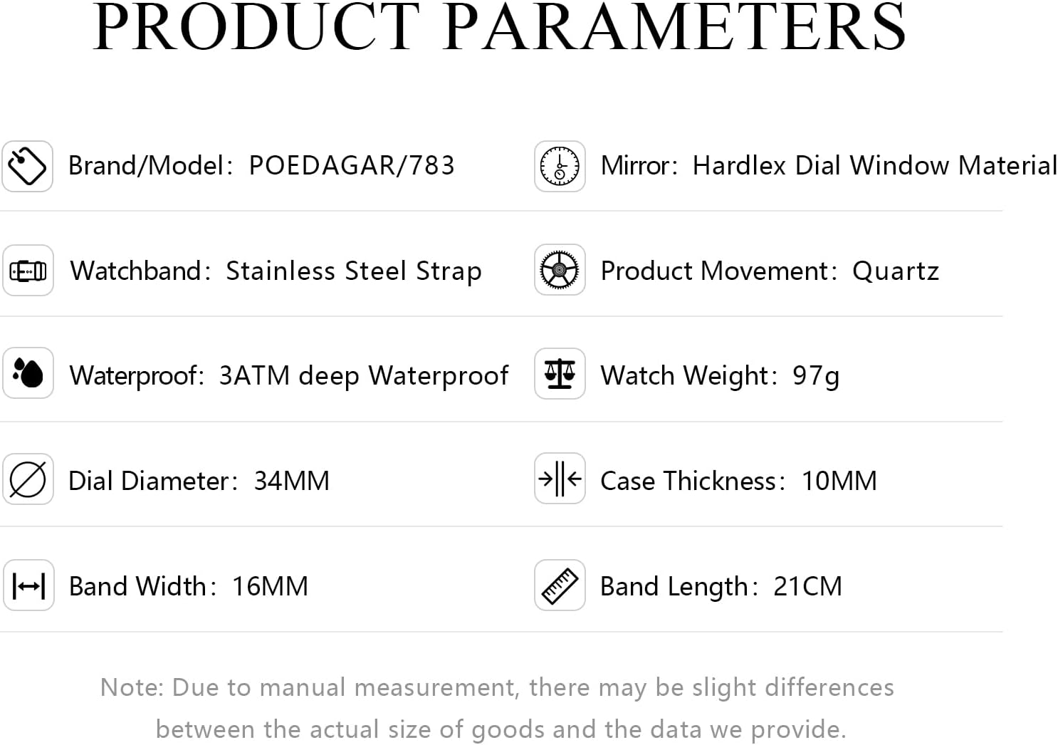 Poedagar Luxury Watch for Woman Waterproof Stainless Steel Quartz Ladies Watch Women's Fashion Business Classic Watches Elegant Female Clock