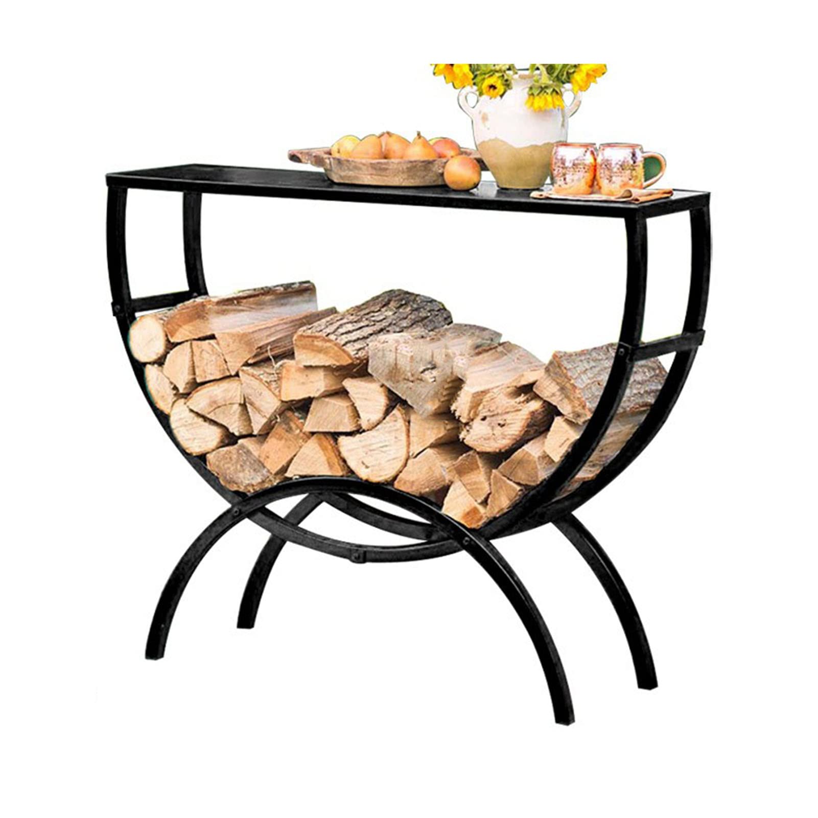 Amazon.com: Outdoor Firewood Storage Rack Holder Log Rack, Fireplace Or ...