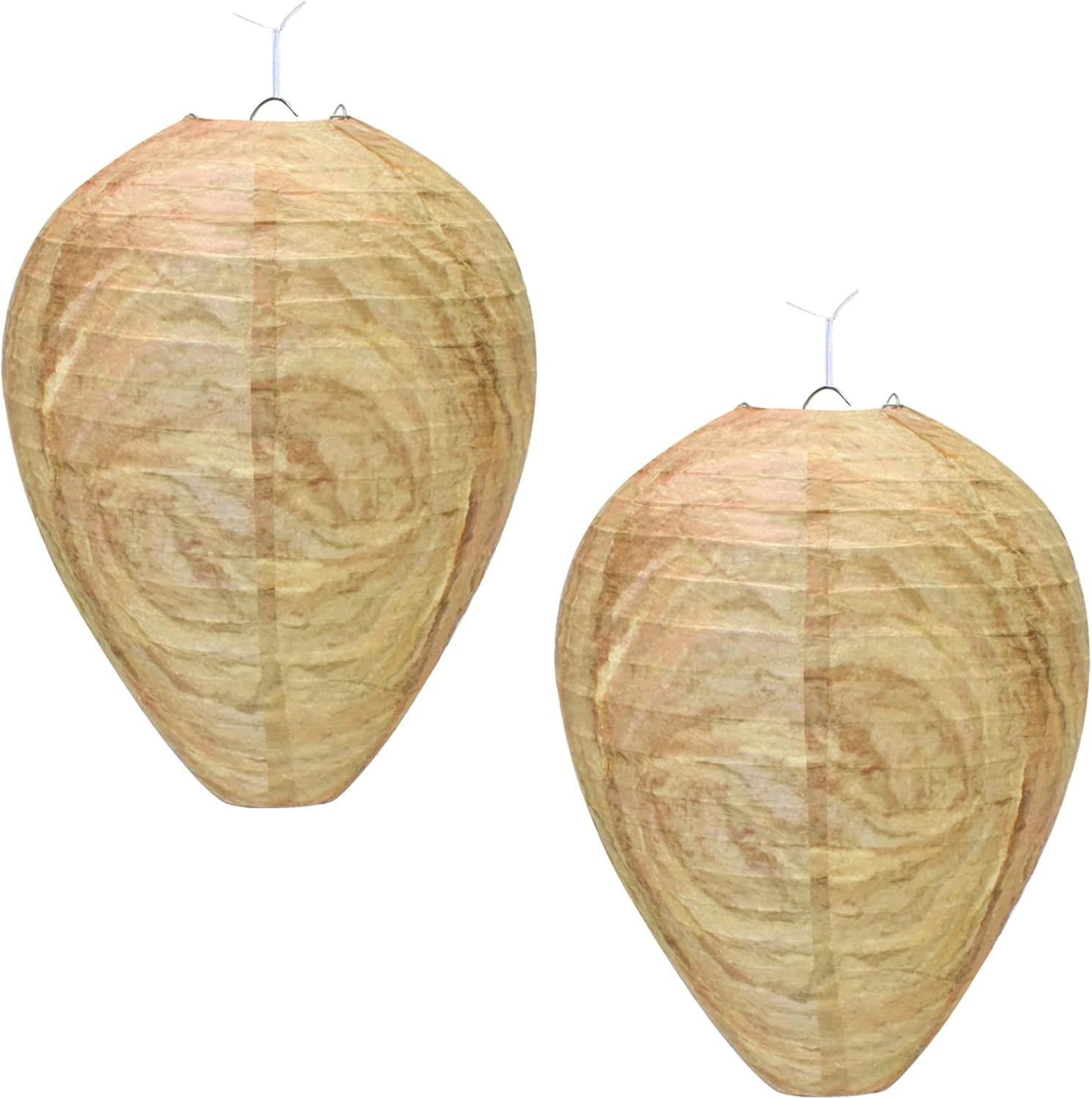 3Pack Wasp Nest Decoy,Wasps Nests Fake Wasp Traps Outdoor Hanging Nests Decoy for Hornets