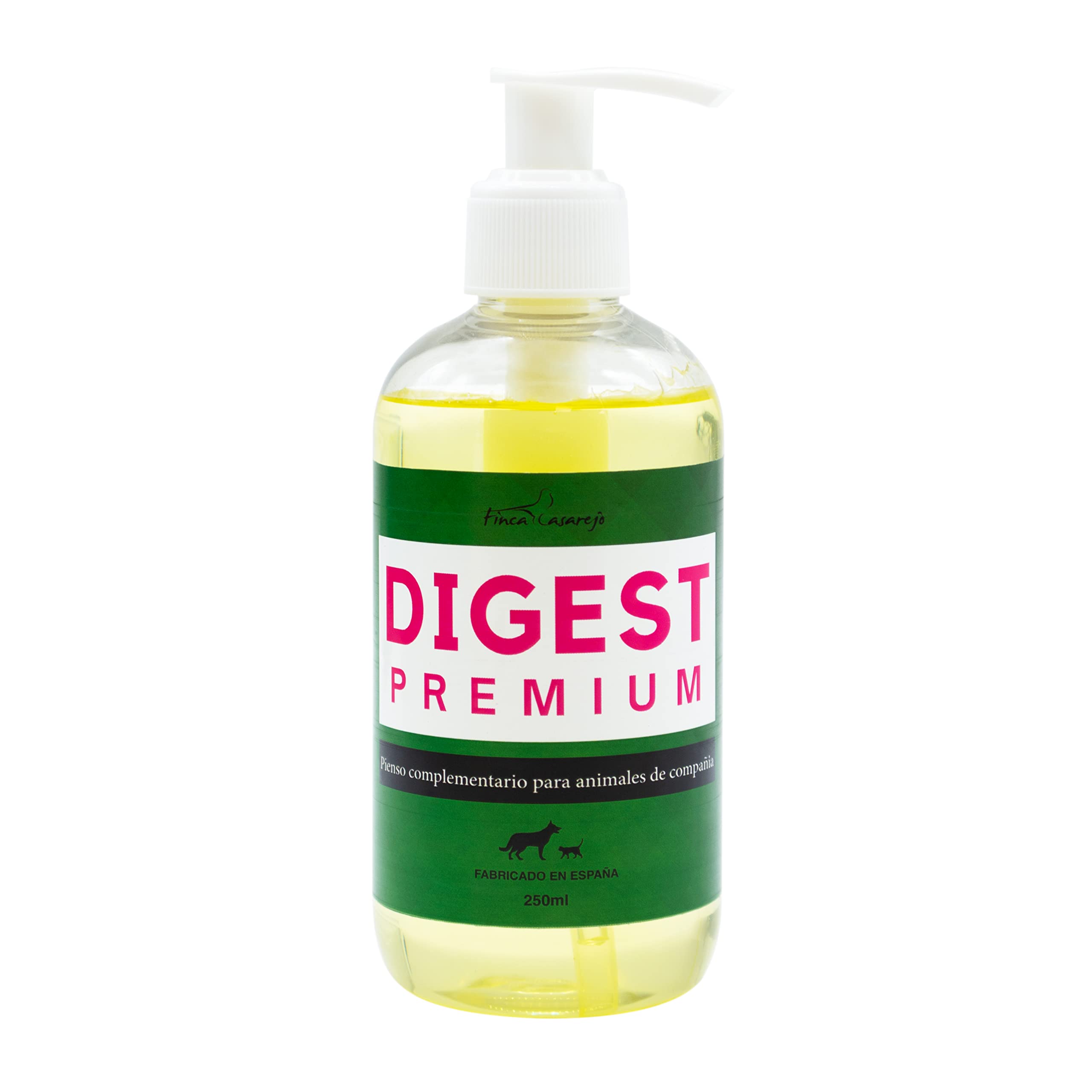 Aceite Prebiótico para Mascotas – DIGEST PREMIUM 250ml - Suplemento Nutricional de Levadura de Cerveza y Achicoria - Mejora la Salud Intestinal de Perros y Gatos – Botella con Dispensador
