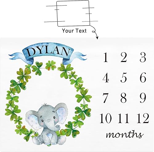 Miniatura 8 de Manta de hitos para bebé con nombre personalizado, manta mensual de hitos para bebé con doble cara para niños y niñas, accesorios de fotografía de