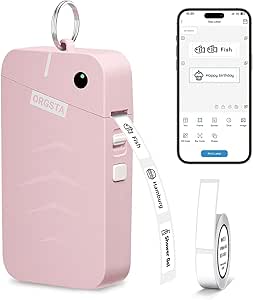 ORGSTA Label Maker S001 Portable Bluetooth Thermal Label Printer, Pink