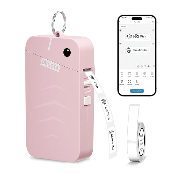 ORGSTA Label Maker S001 Portable Bluetooth Label Maker Machine with Tape Thermal Label Printer for Home Office School