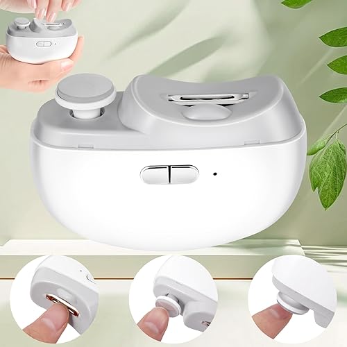 Cortaúñas eléctrico con luz y 2 velocidades, pulidor de uñas eléctrico 3 en 1, para recortar uñas de los pies para todas las edades