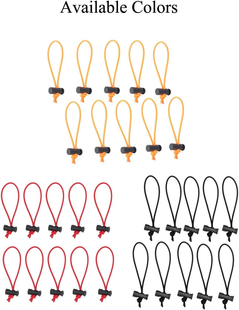 Foto&Tech Multipurpose Extra Thick Elastic Cable Tie and Organizer, Adjustable Cable Strap Toggle Tie, Reusable Tangle Tamer, Cable Management for Cord and Cable (10x 16CM, Red)