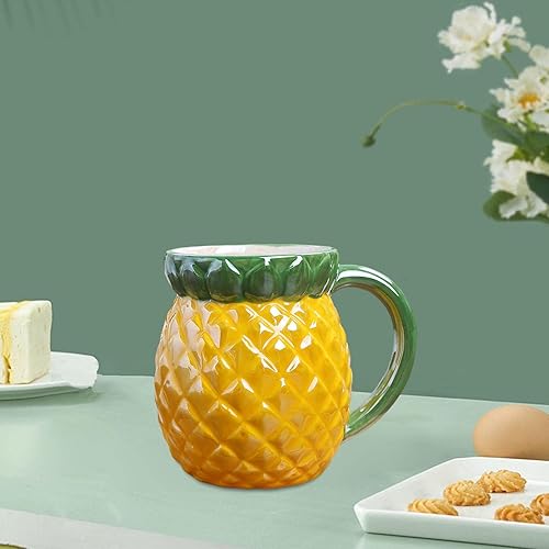 Miniatura 6 de Fenteer Taza de café con forma de fruta, adorable taza de café de cerámica para leche, taza de té divertida y duradera, reutilizable, para