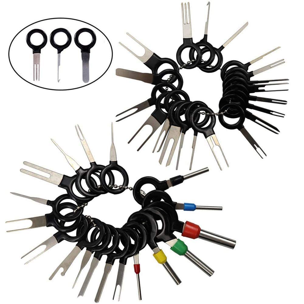 GTIWUNG 38 Pezzi Strumenti di Rimozione Terminale, Car Electrical Wiring Crimp Connettore Pin Extractor Kit per Auto Elettrico Connettore A Crimpare