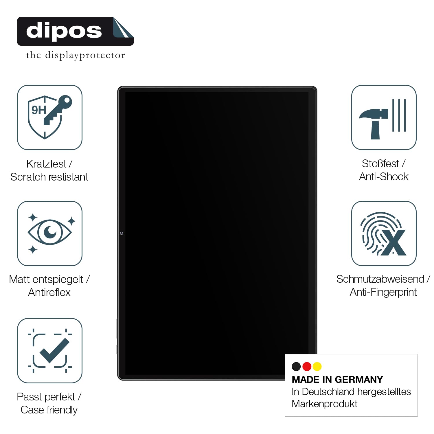 dipos 2x Pellicola Protettiva 9H opaca per FASTWD T181-EEA 14 Zoll | Antiriflesso, non si rompe e non si scheggia, non è vero vetro, Anti-Shock, antigraffio, senza bolle, autoadesiva