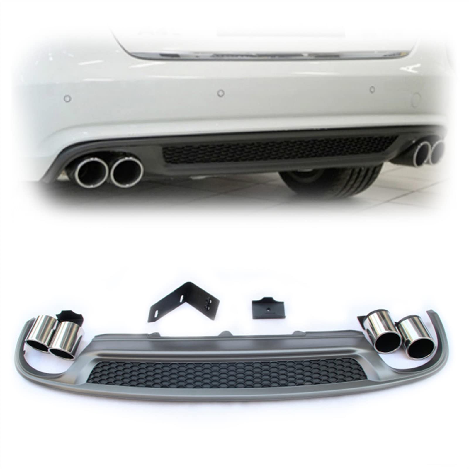 Diffuseur de pare-chocs arrière Audi A4 B8.5 style S4 en finition premium pour S-Line