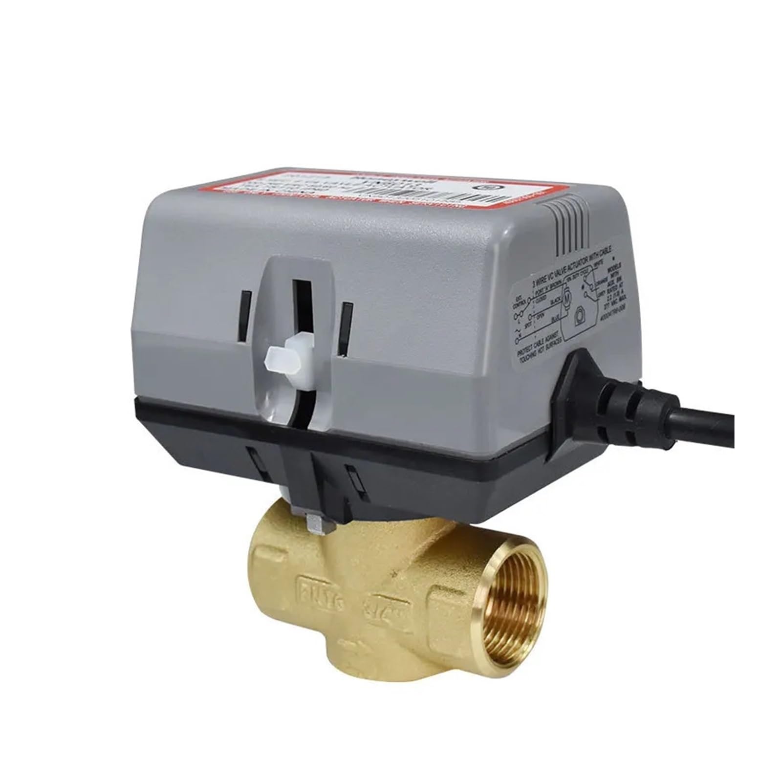 WQGQPXOB 2 Way Type Motorized Shut-Off Valve Brass with VC6013 Fan Coil Electric Globe AC220V(DN20)