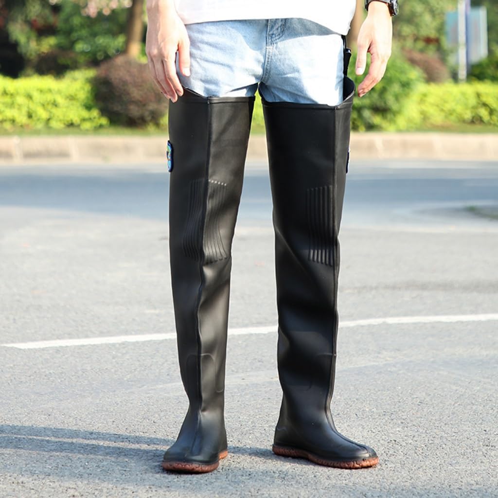 Hip Waders PVC Hip Waders, Fishing Pants/Hunting Shoes with Adjustable Buckle, Suitable for Feet Between 22.5 and 27.5cm