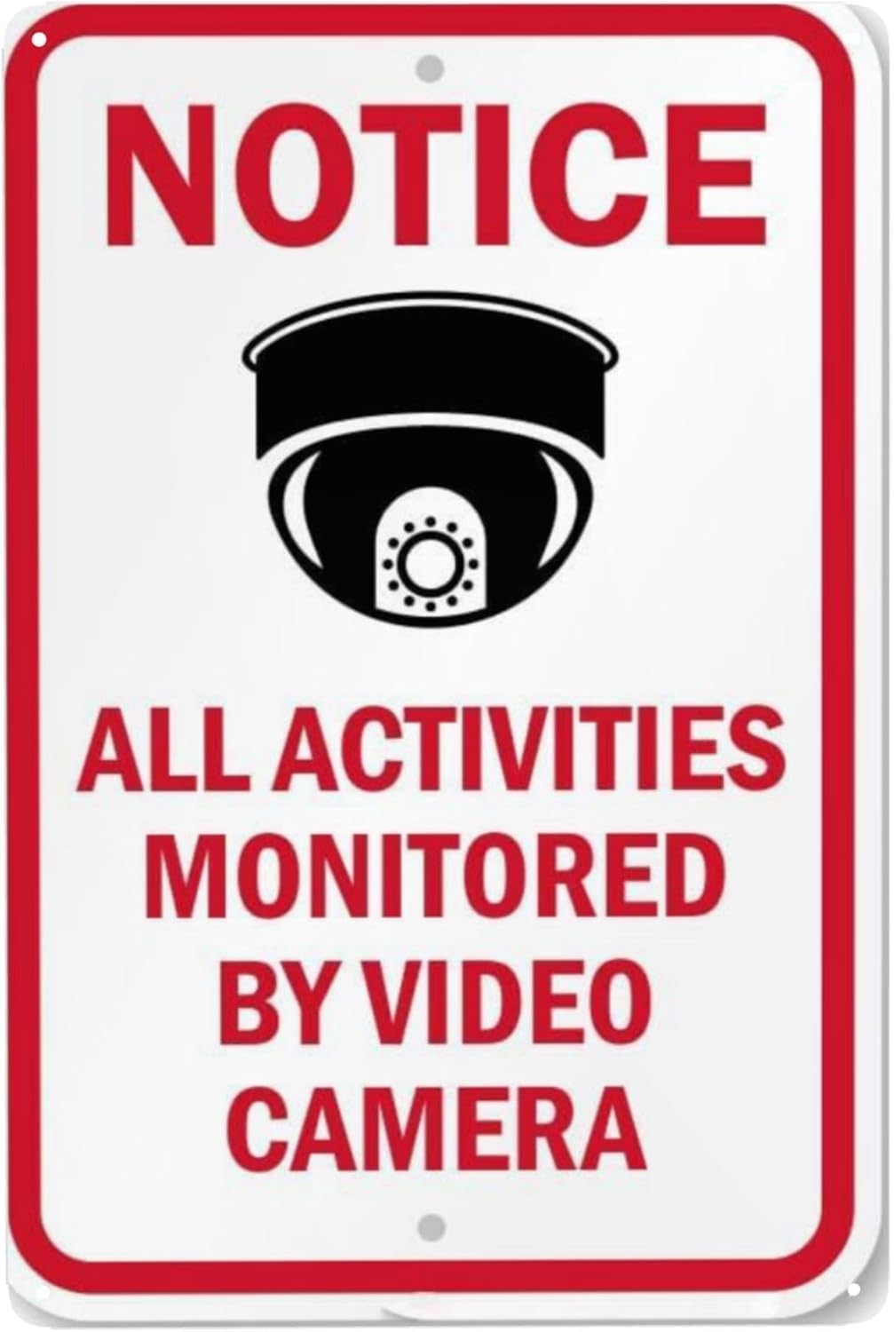 Video Surveillance Sign Notice Metal Sign Aluminum Warning Tin Signs 12x16