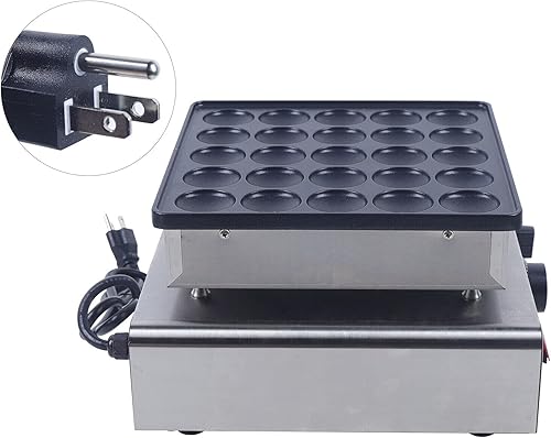 Miniatura 2 de Mini máquina holandesa para panqueques de 25 agujeros, 110 V 800 W, máquina eléctrica antiadherente Takoyaki, máquina para hacer panqueques y gofres