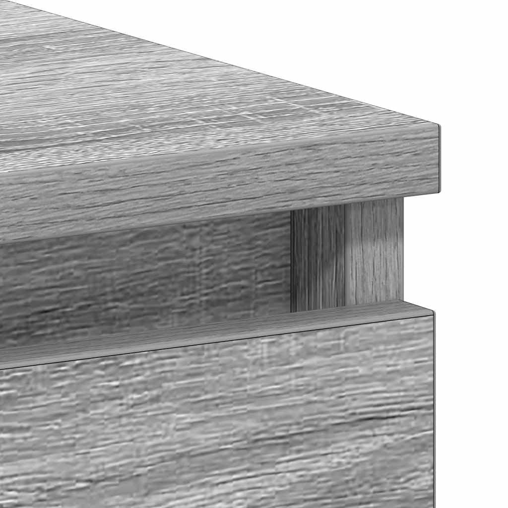 vidaXL Escritorio Mesa Ordenador Estudio Oficina Muebles Despacho Almacenamiento Estantería Hogar de Madera Contrachapada Gris Sonoma
