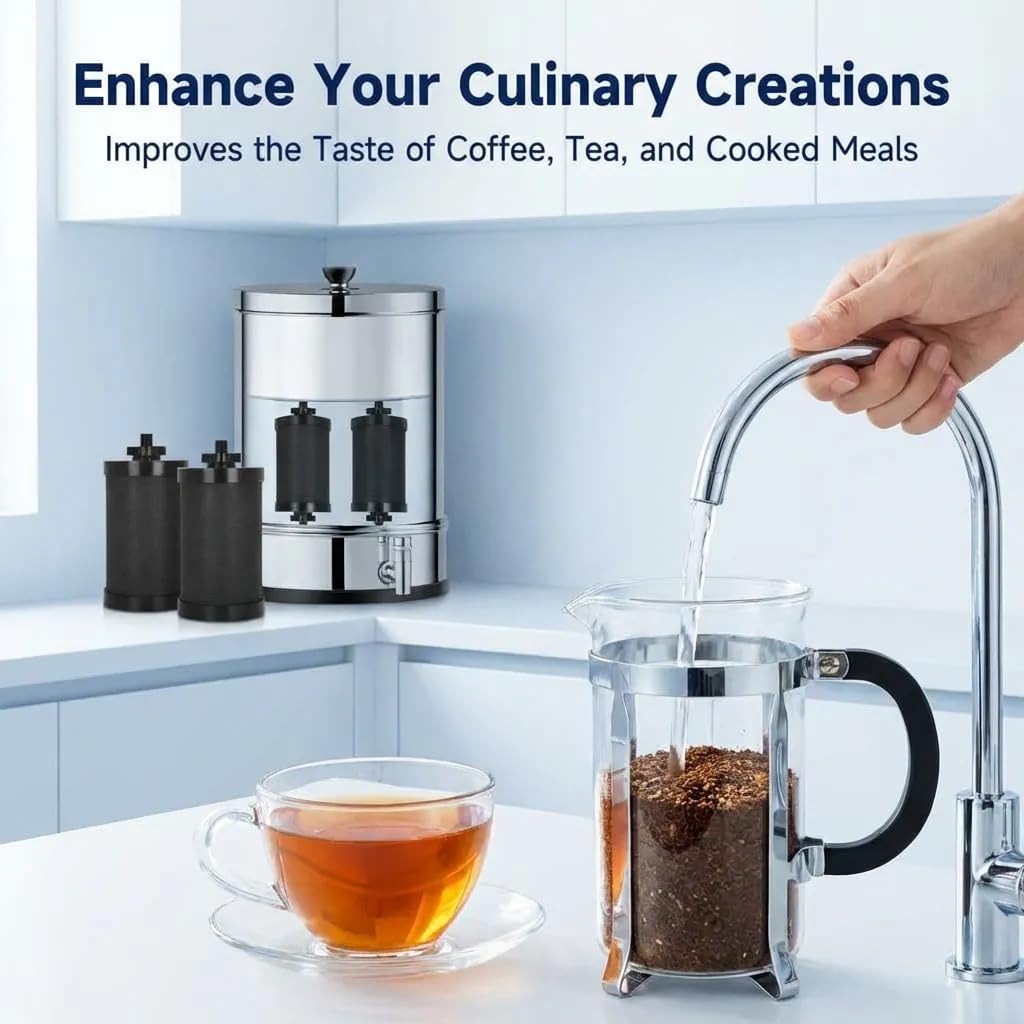 2-Pack Pro Black Water Filter Replacement, NSF/ANSI 42 Certified, 5,000 Gallon Capacity, Compatible with Gravity Water Filtration Systems, for Improved Taste & Contaminant Reduction