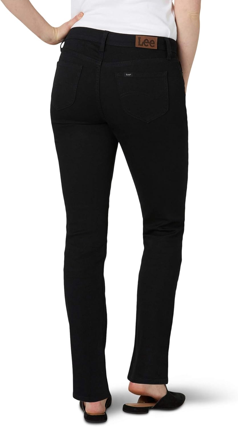 Lee Women's Legendary Mid Rise Straight Leg Jean 16 Long Black