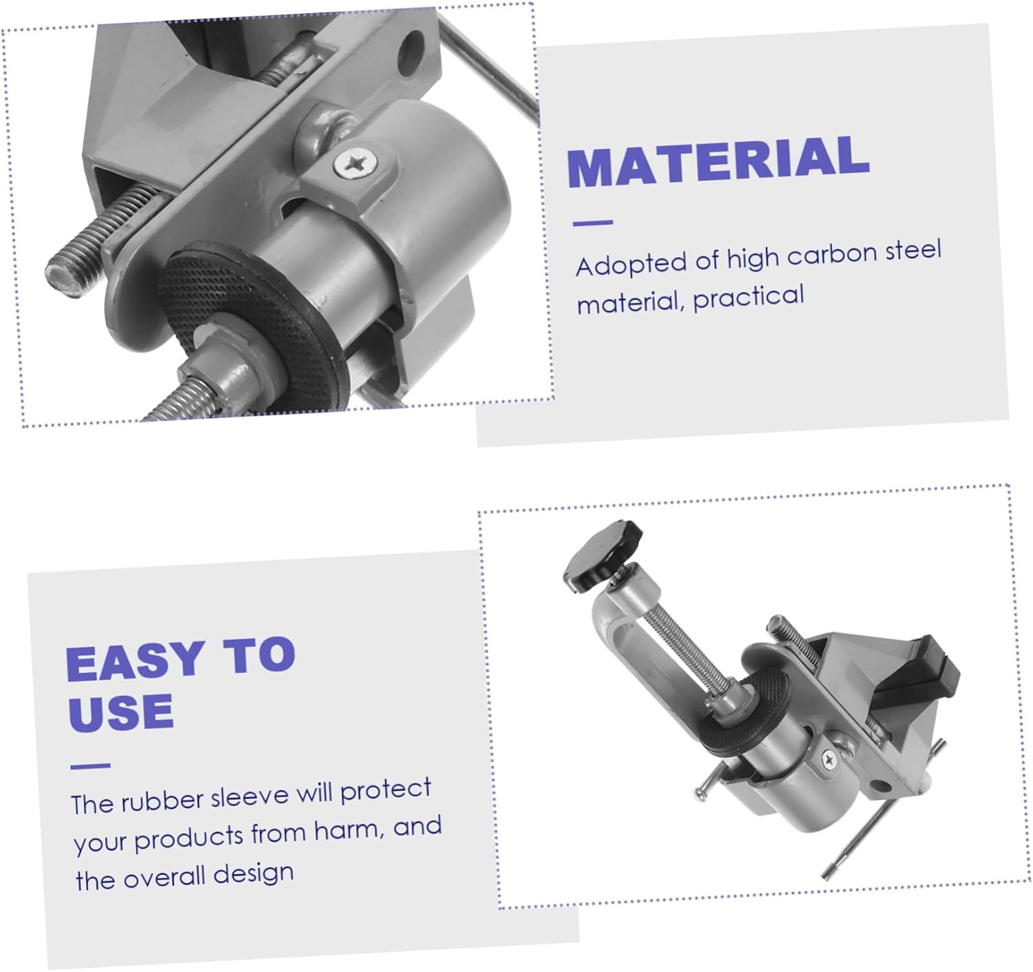 Drill Press Vise Clamp Woodworking Bench Vise Swivel Bracket for Garage Hobby and Model Making