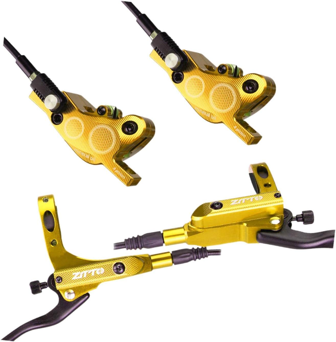 Fancyes Bike Hydraulic Disc Brakes, 4 Piston Front Rear