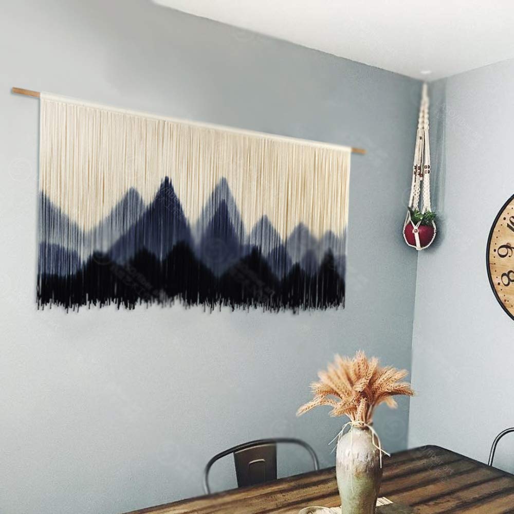 Tapiz Grande de macramé para Colgar en la Pared, Tejido a Mano, decoración Colgante, Ceremonia de la casa (Verde, 120x70cm)