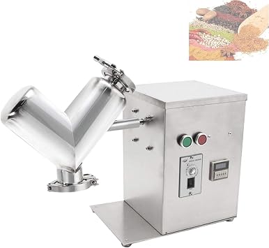 V-Type Dry Powder Mixer, 304 Stainless Steel Lab Blender, 2L Capacity for Uniform Blending of Particles & Granules, Used in Teaching Labs & Food Processing