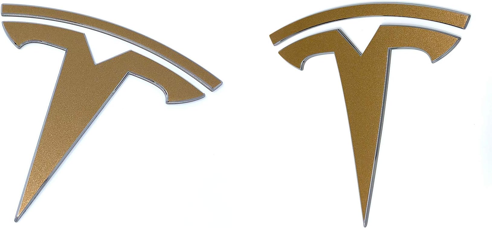 Logo Decal Overlay Stickers Compatible with Tesla Model Y (2020 to 2025), Standard Wrap, 4-pc Set (Gloss Gold)