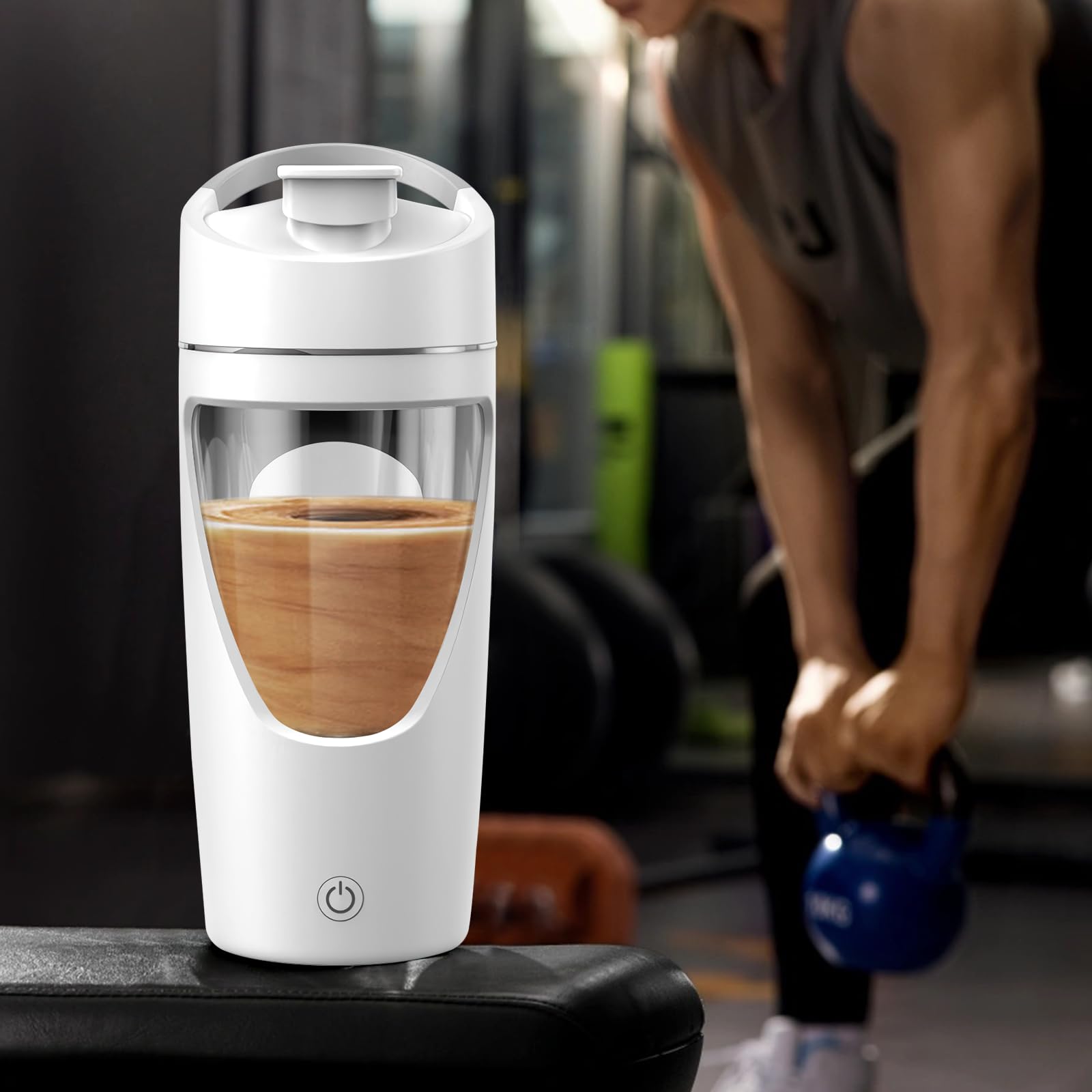 Shaker électrique de protéines de 700 ml avec stockage de suppléments, shaker pour boissons protéinées rechargeable par USB C, fabriqué en Tritan, puissant pour des boissons protéinées lisses, sans