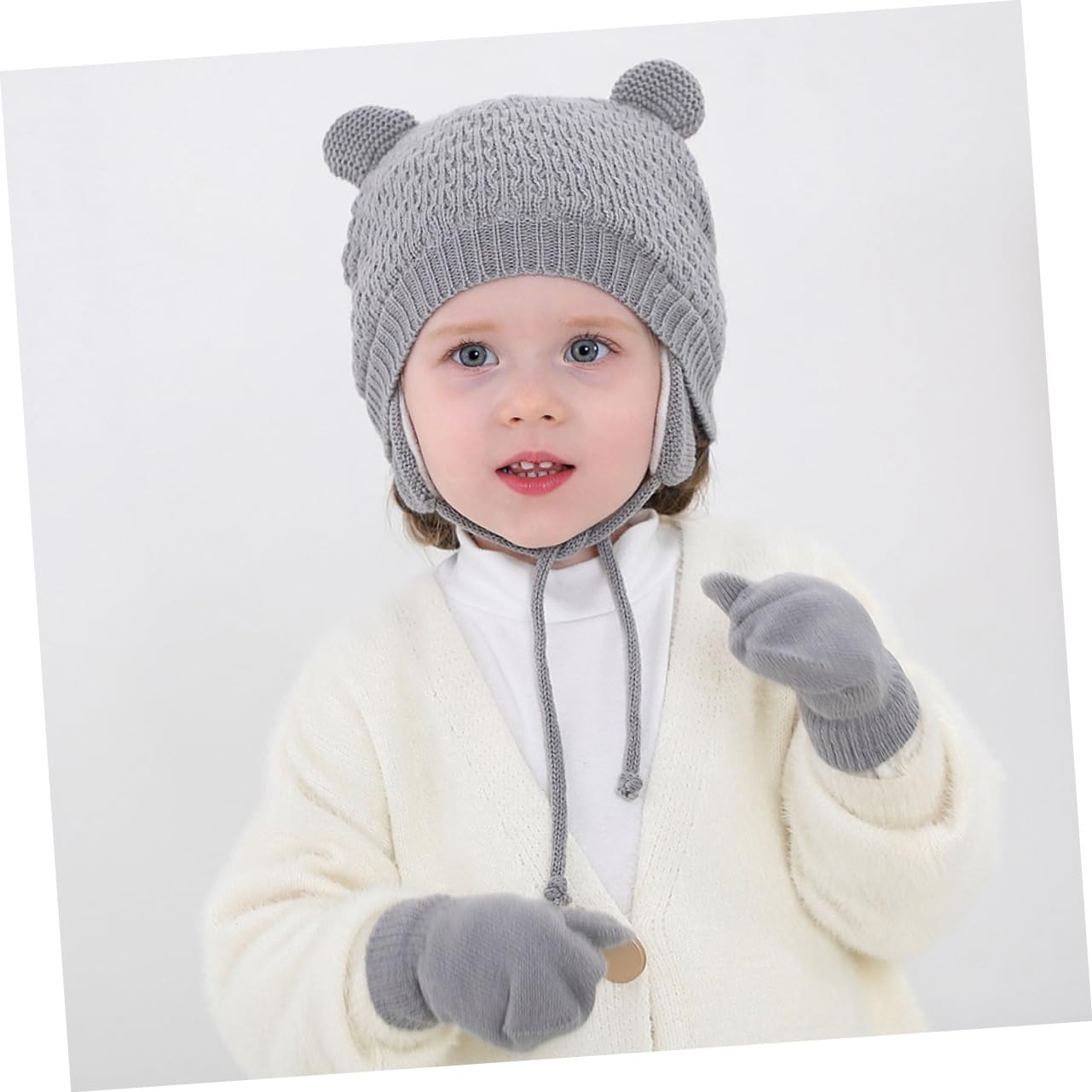VALICLUD 5sets Cappello e Guanti Per Ragazzo Ragazza Invernali Cappello Maglia Termico Con Guanti Coordinati Design Carino e Caldo Per Autunno e Inverno