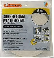 Vista 1 de Frost King Cinta de espuma de goma esponja R534WH 5/16 pulgadas, color blanco