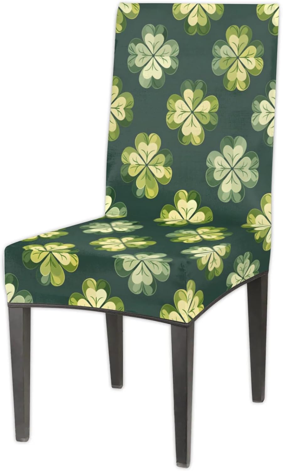 QsirBC Four Leaf Clover Flower Stretch Dining Room Chair Covers Set of 6 Chair Slipcovers Removable Washable Kitchen Seat Covers Chair Protectors for Hotel Party Wedding