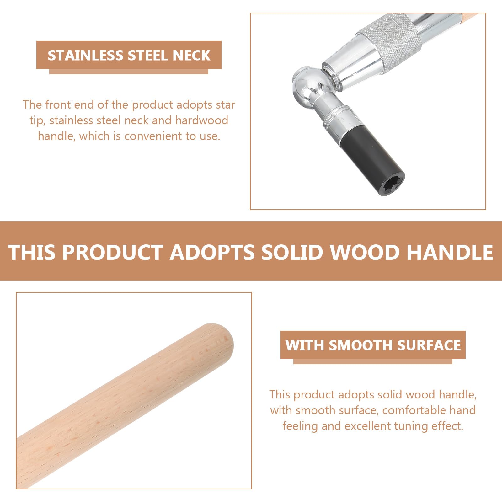 Herramienta para Afinación de Piano Profesional Material de Madera y Acero al Carbono, Cómoda de Sostener Buen Efecto de Afinado para Instrumentos Musicales