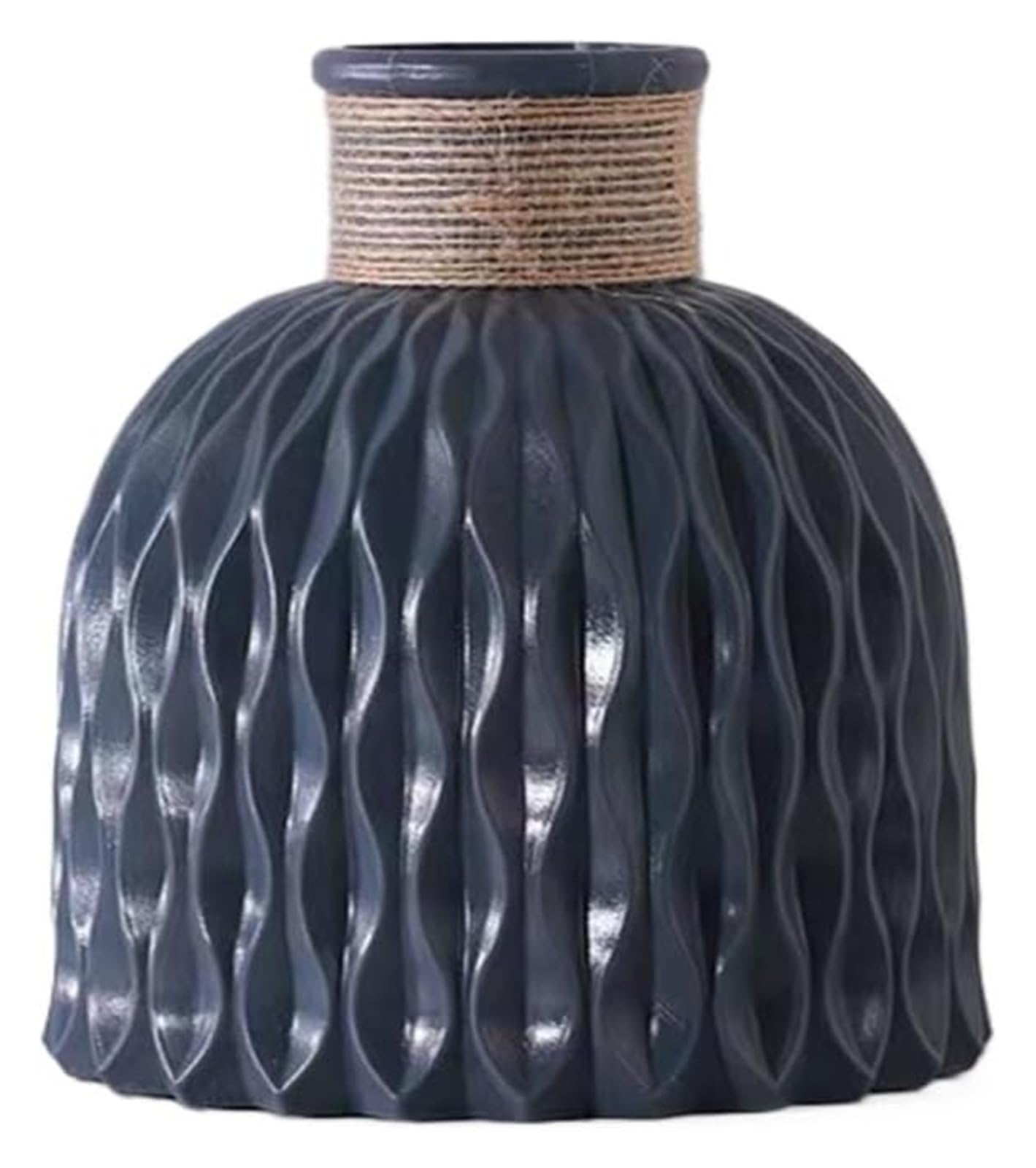 Bzgpmfud Purple Vase Desktop For Living Room Water Corrugated Plastic Flower Arrangement Pot Imitation Porcelain Ware Decoration Furnishings Vases(Purple)