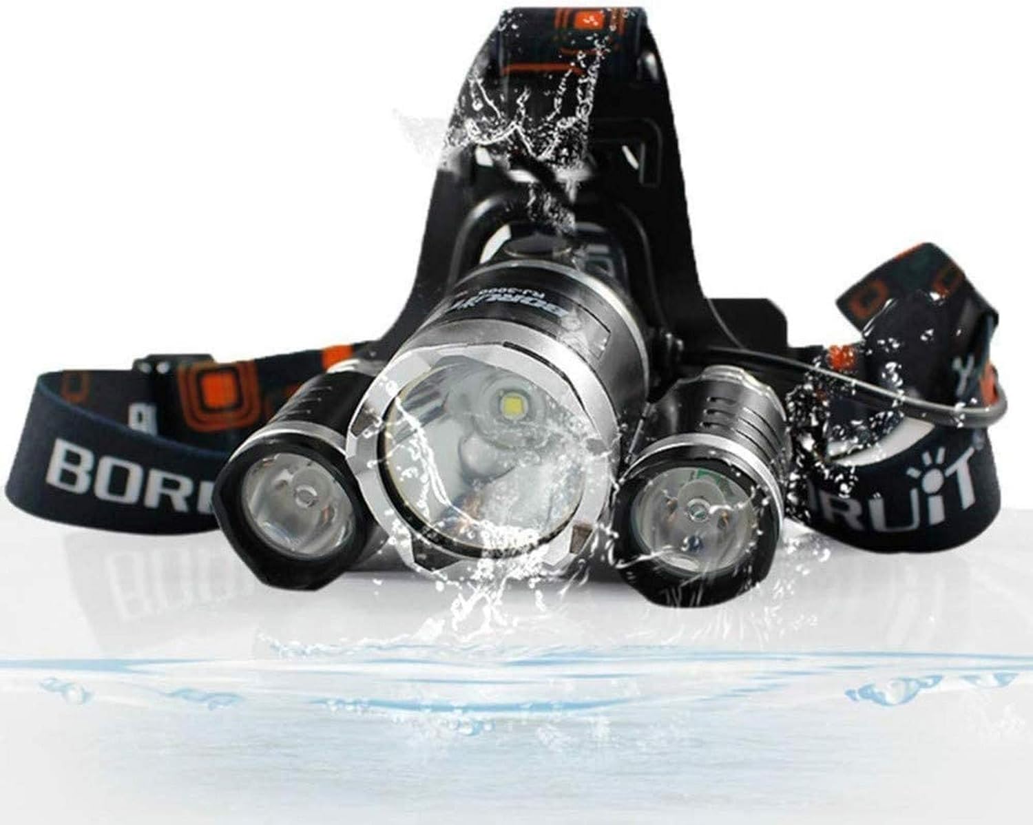 BArobo Lampada Frontale, Faro a LED T6 da 5000 lm 18650 Lampada da Lanterna ad Alta Potenza Lampada da Testa Torcia da Pesca Lampada Frontale Ricaricabile