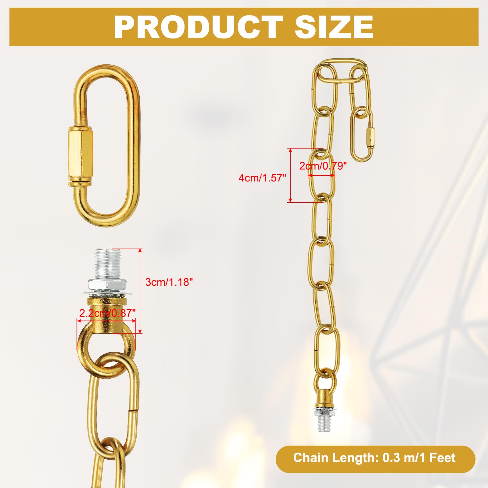 PATIKIL 1 ft Light Fixture Chain - Image 2