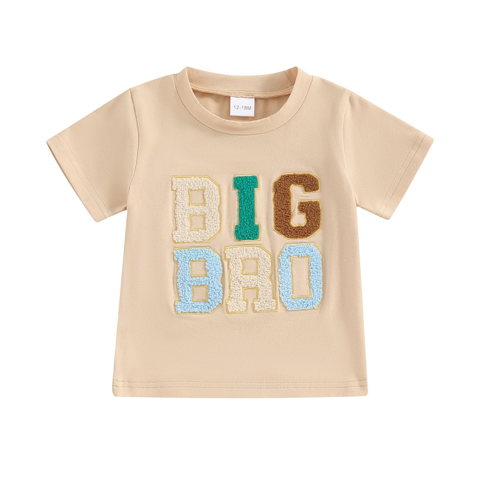 Carolilly Big Brother Little Brother T-shirt ou body assorti à manches courtes avec broderie et col rond pour l'été