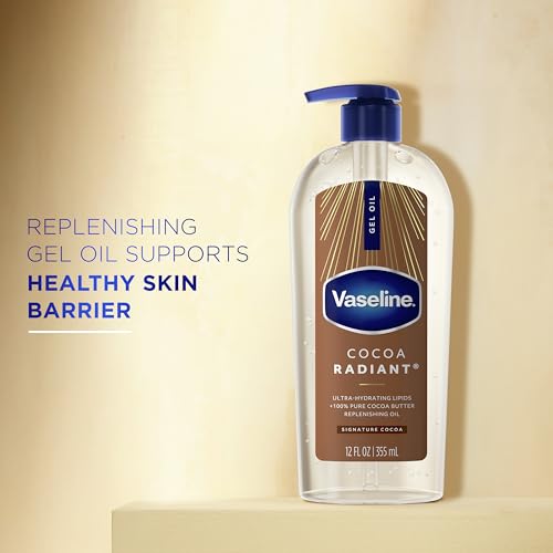 Image of Vaseline Intensive Care Cocoa Radiant Body Gel Oil with 100% Pure Cocoa Butter, 12 oz