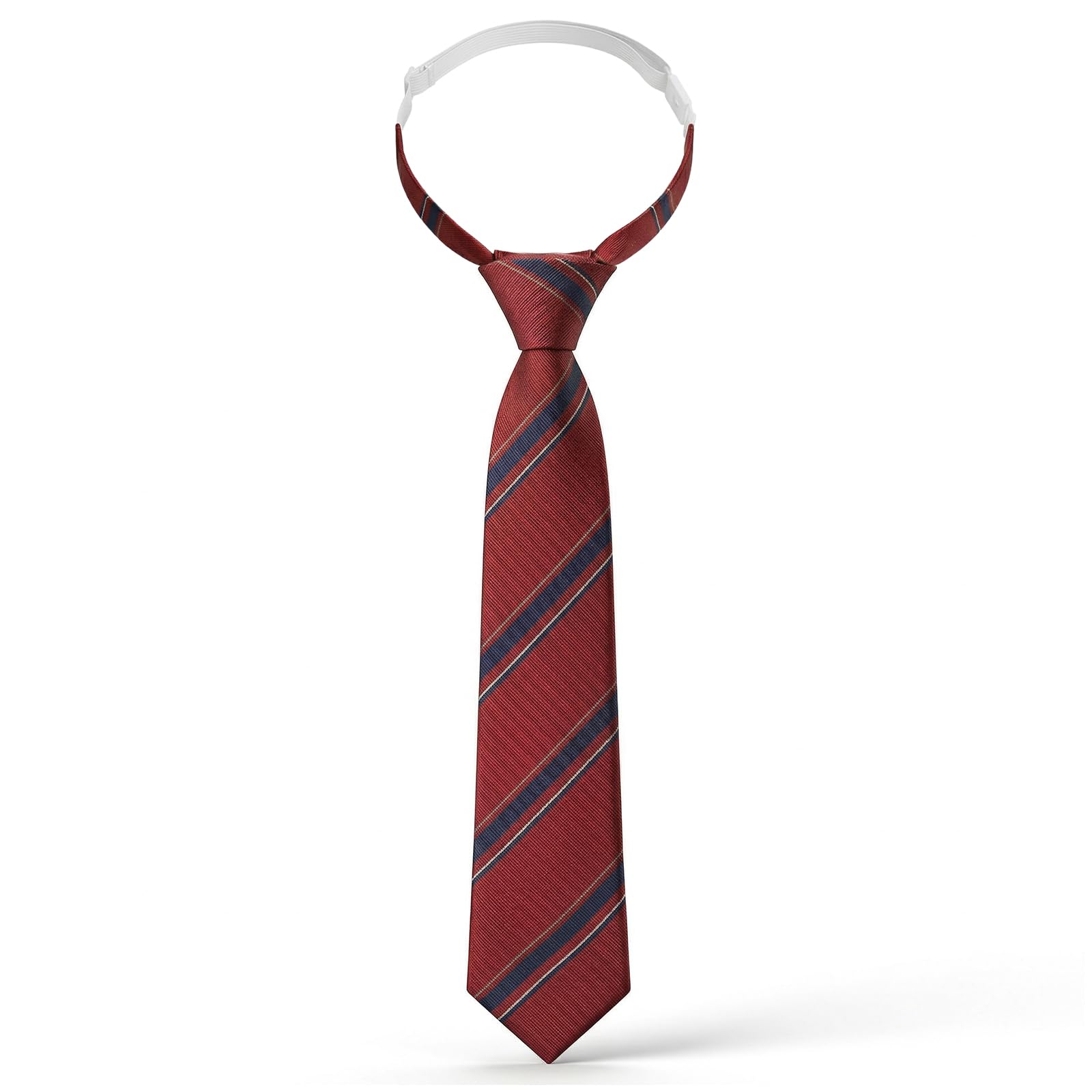 Grevosea Corbatas para niños/niños, corbata ajustable preatada, corbatas de clip para escuela, graduación, boda y uso casual, de 5 a 12 años, color rojo