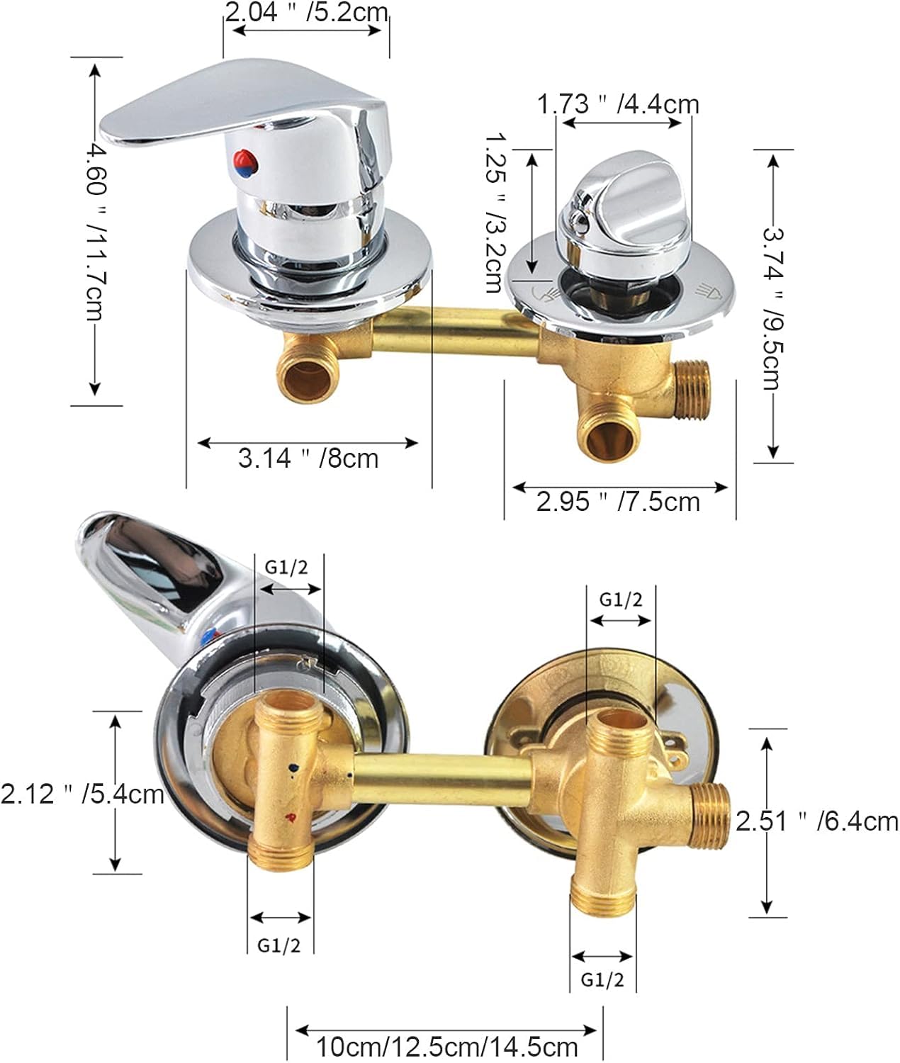 Válvula desviadora ajustable para mezclador de ducha, interruptor de control manual