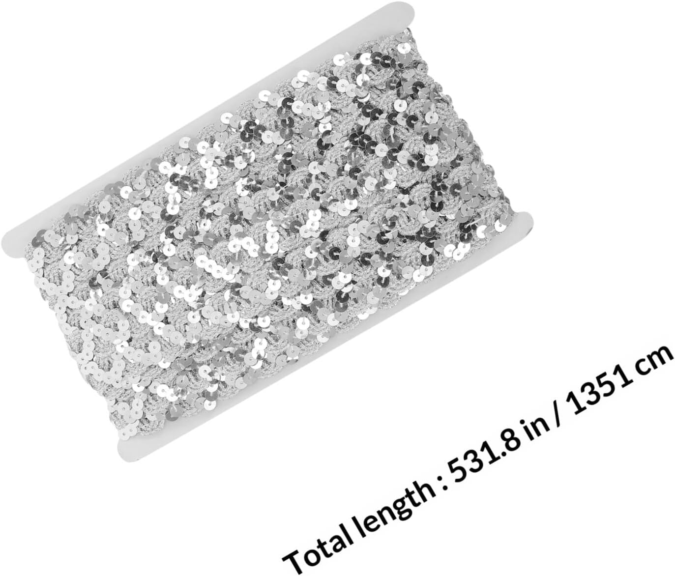 Zerodeko 15mm Silver Sequin Braid Trim Ribbon, Garment Sewing Accessory for DIY Clothing Embellishment and Craft Decoration, 15 Yards Roll for Dressmaking and Bag Accents