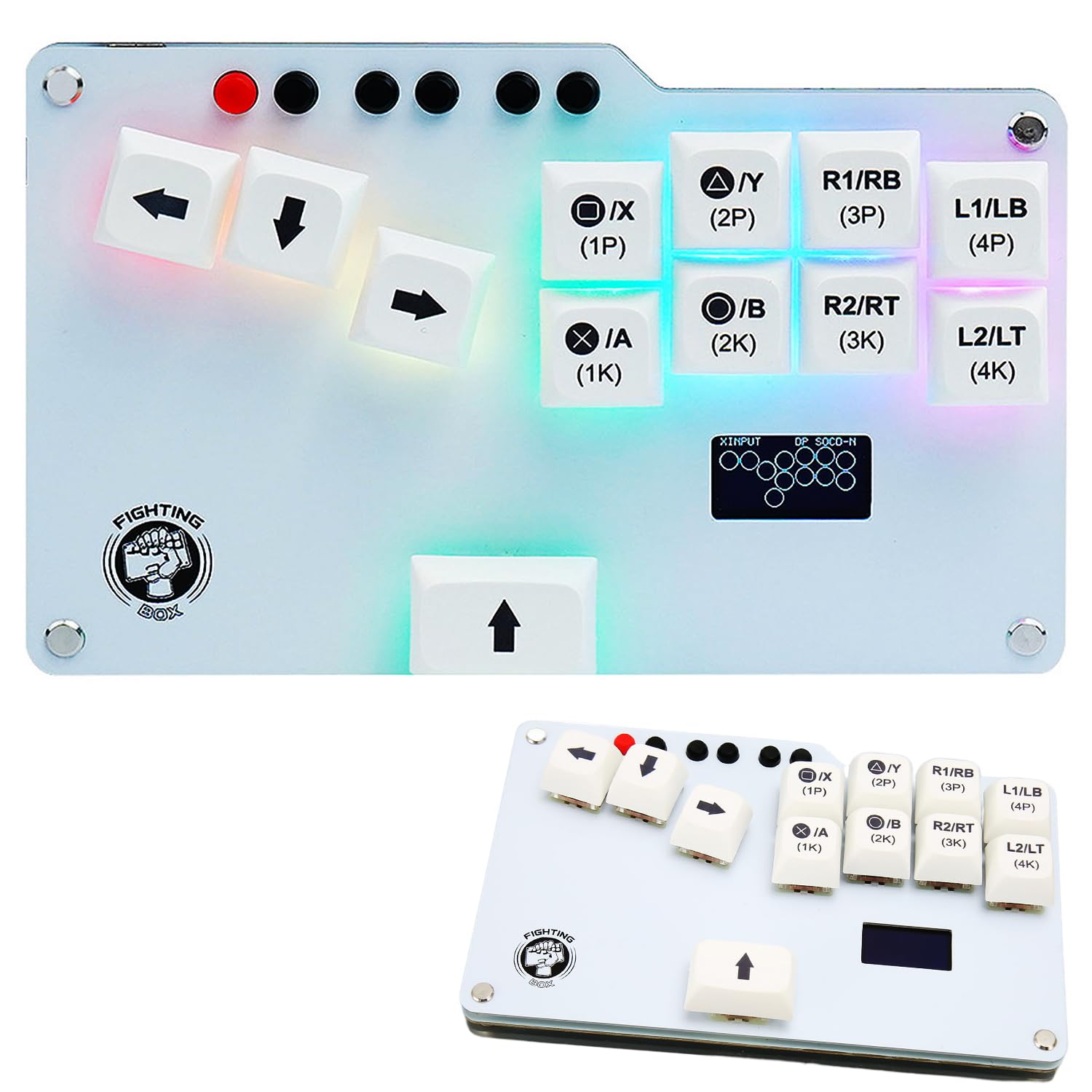 Yunir Aracade Fight Stick, Fighting Box-Tastatur mit Cheery MX-Schaltern, für PC, für für für SteamDeck, für MiSTerFPGA, für Android usw.