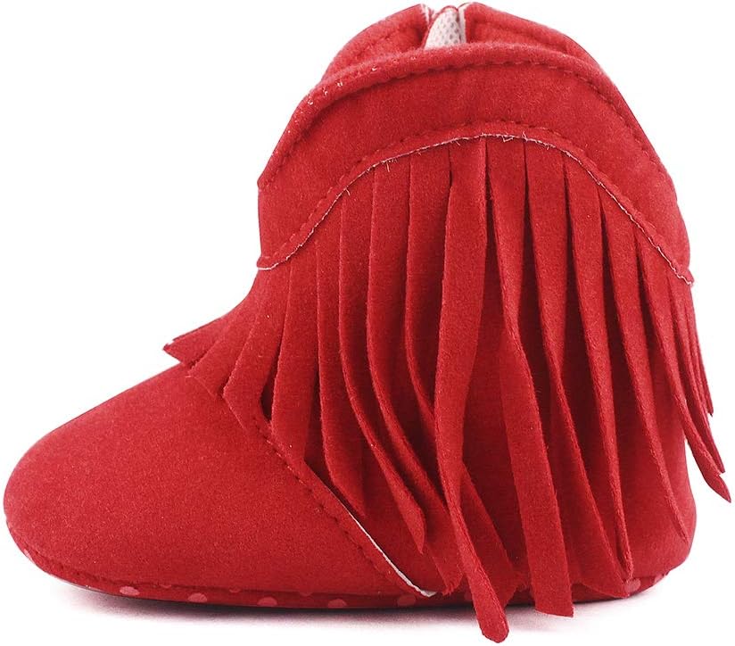 Baby Girls' Cowboy Tassel Boots 6-12 Months Infant Red