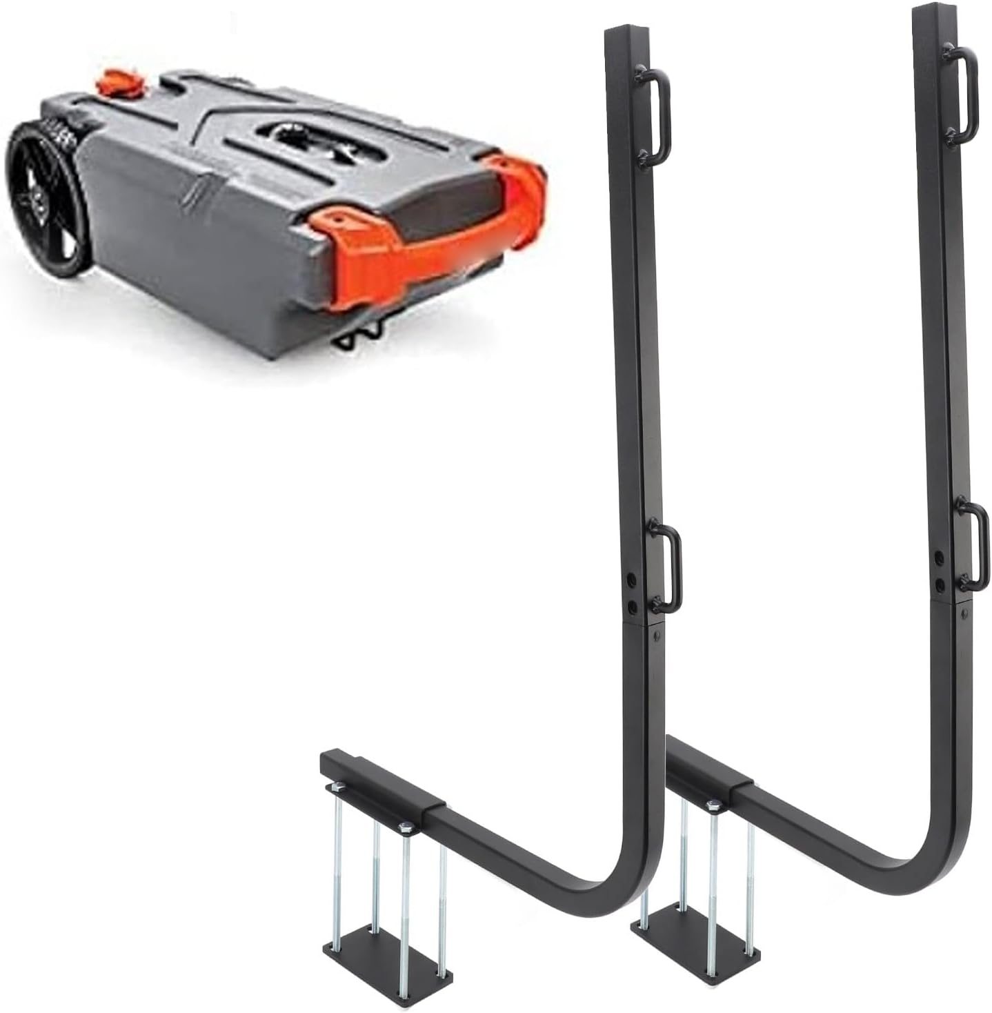 RV Bumper Mount Tote Tank Carrier Dump Tote Tank Holder Bracket with Heavy Duty Strap for 4 to 4.5in Wide 3.6 to 6in High Bumpers