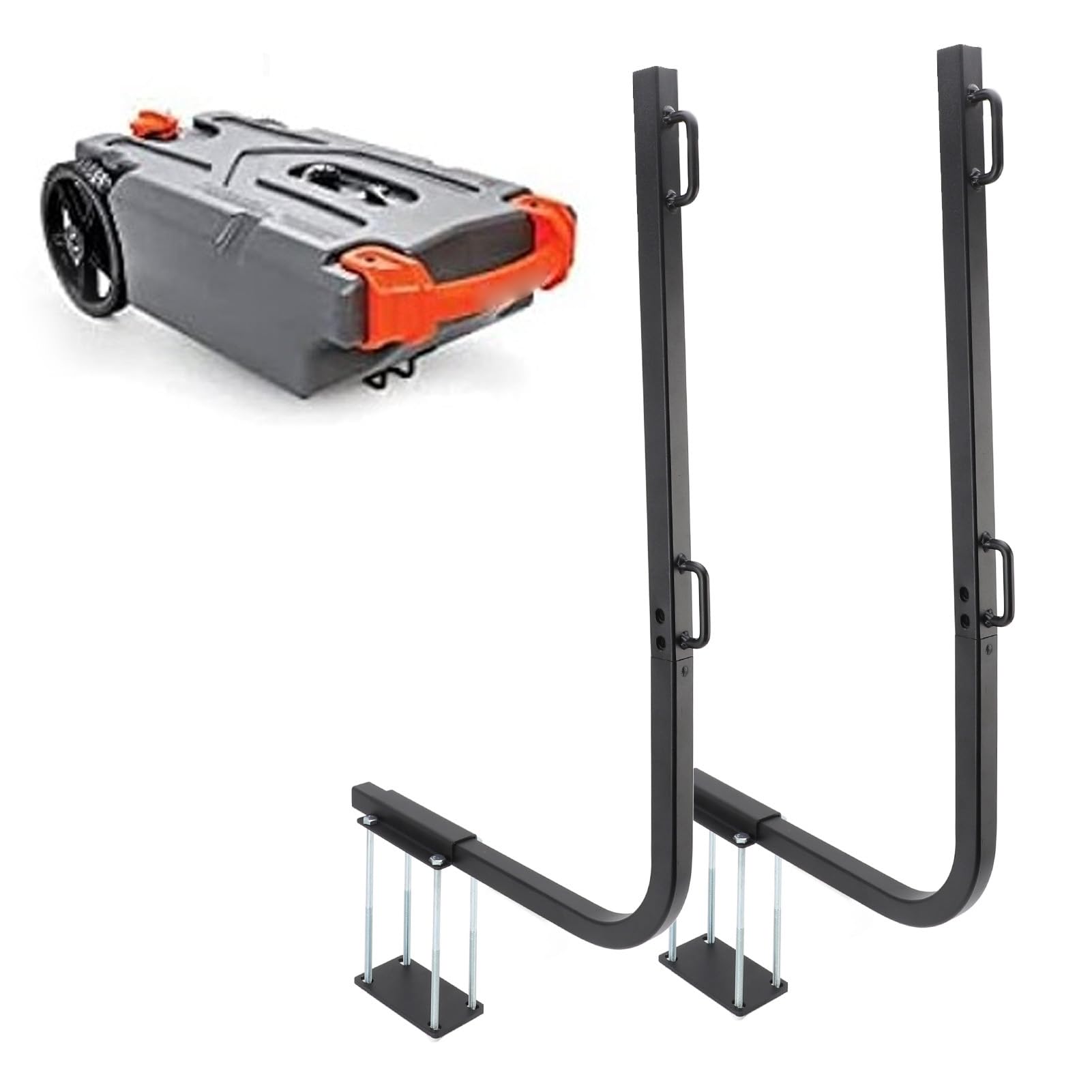 Porta Cisterna per Rifiuti RV, Staffa per Paraurti in Acciaio, Porta Cisterna per Scarico Portatile con Cinghia Resistente per Paraurti da 4 a 4,5 Pollici di Larghezza e da 3,6 a 6 Pollici