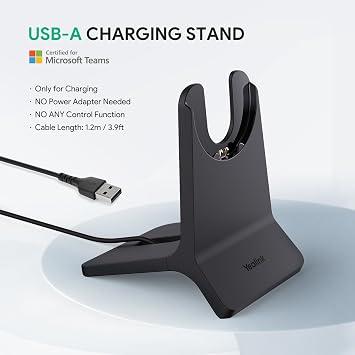Yealink BH70 Dual Wireless Bluetooth Headset with Microphone Office with Stand 3 AI Mic Teams Certified Stereo Headphones Wireless 35 Hours Talk Time Flip Mute BT5.3 USB C Dongle for PC Office