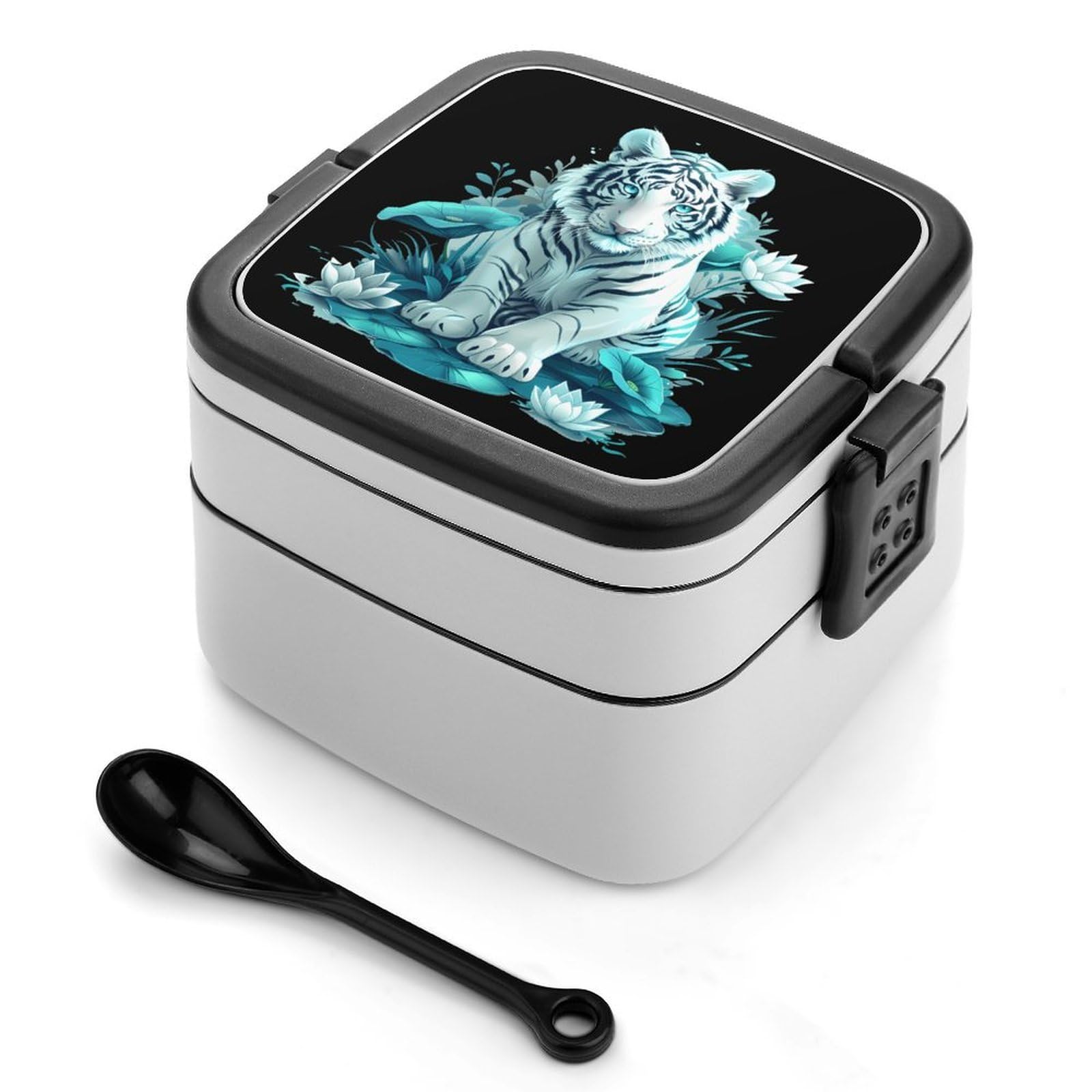 CGSBNGHA Cute Tiger Bento Lunch Box 2 Layer Lunchbox Food Container for Adults Office