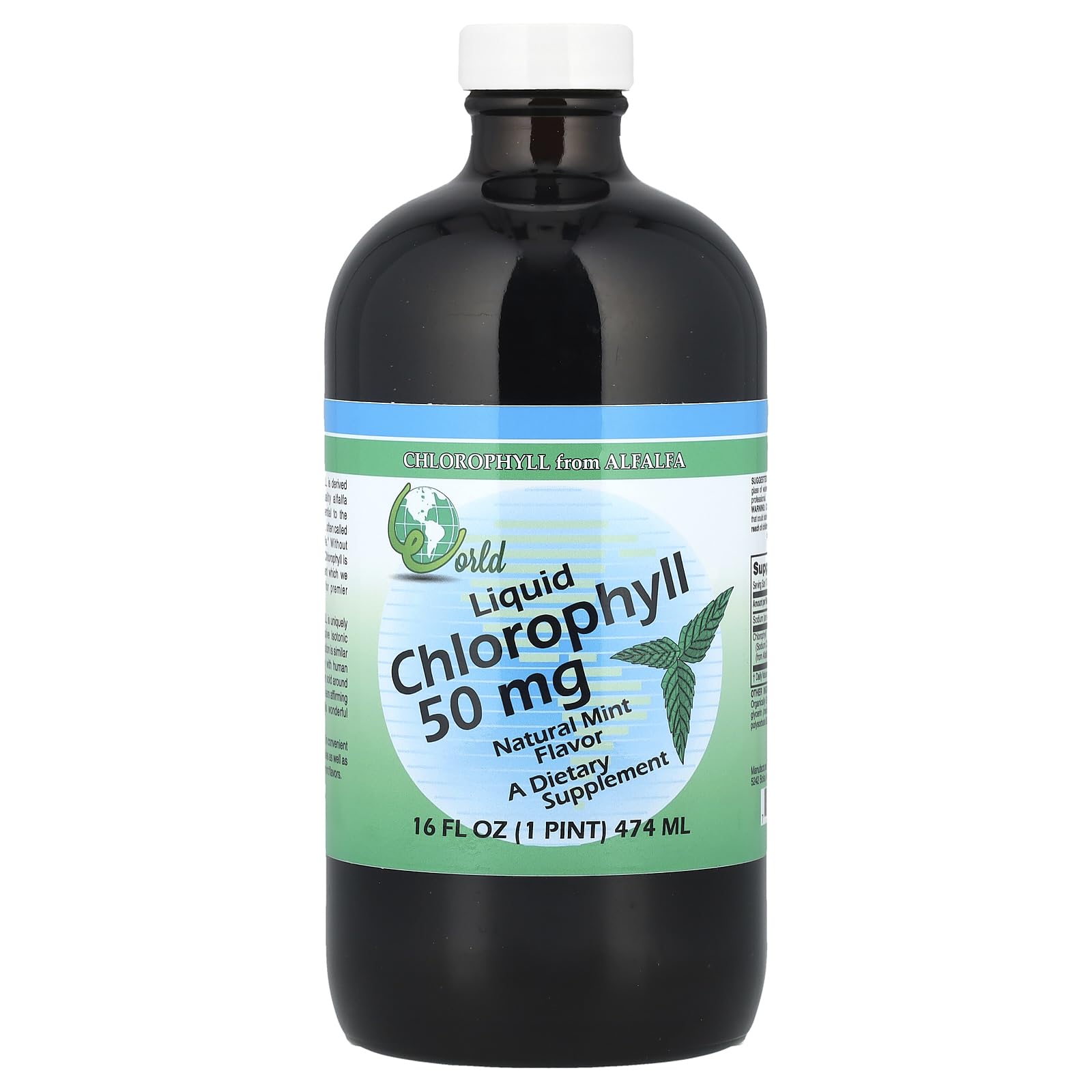 WORLD ORGANIC CHLOROPHL Mint 50MG