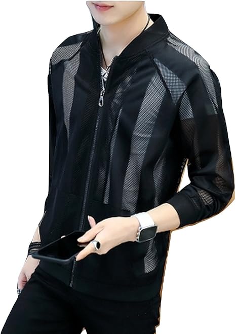 Amazon R Y A R メンズ サマー ジャケット 夏 春 メッシュ 薄手 12種類からお選びいただけます 人気 おしゃれ アウター スプリング オータム サマージャケット 上着 3xl 102黒 コート ジャケット 通販