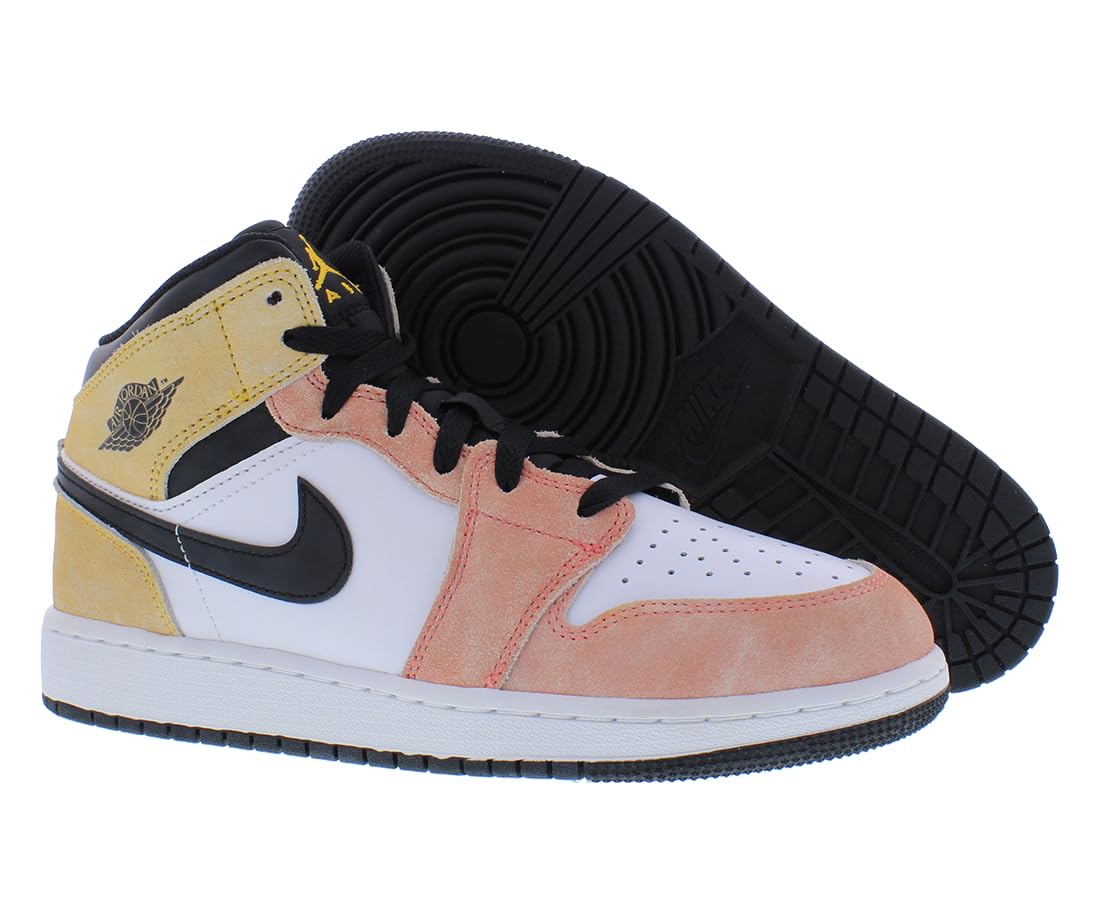 nike Air Jordan 1 Mid SE GS Youth DX4365 800 Flight Club Magic Ember/Sundial White Black - Size 6.5y