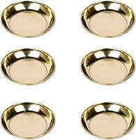 Vista 10 de Craftsman SATVIK - Juego de 12 piezas de latón puro Pujan Prasad Bhog Thali Mandir templo indio hindú rituales diwali festivo Kahnaji Bhog Puja Plate