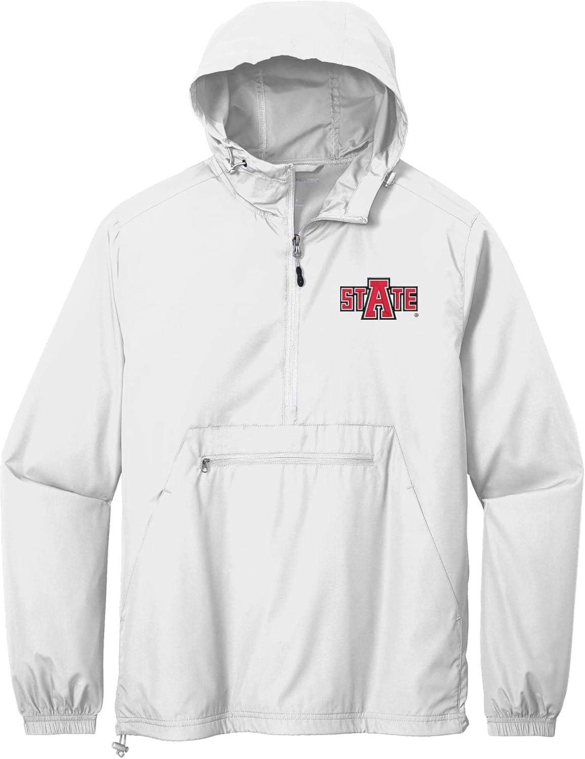 Sorority Letters Shop Arkansas State University Windbreaker - Packable Anorak Pullover - Unisex Quarter Zip Jacket