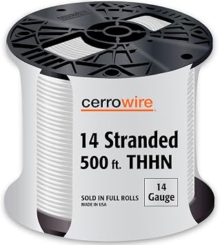 Marmon Home Improvement Prod 112-3452J 14 Stranded Building Wire, 500-Feet, White by MARMON HOME IMPROVEMENT PROD
